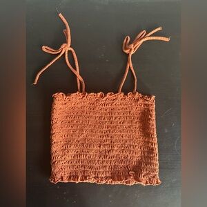 Wild Fable Terracotta Smocked Top